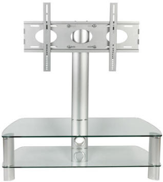 Clear glass tv store stand with mount